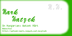 mark watzek business card